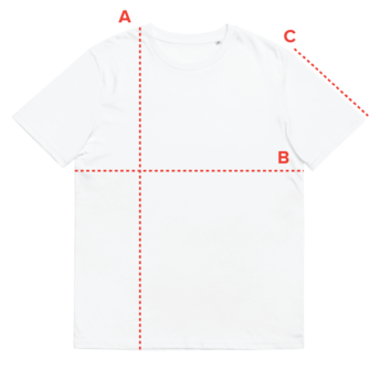Produktmaß-Größentabelle für das LAMARO Oversized Bio-T-Shirt