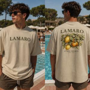 Unisex organic oversized high neck t-shirt - Model Mann