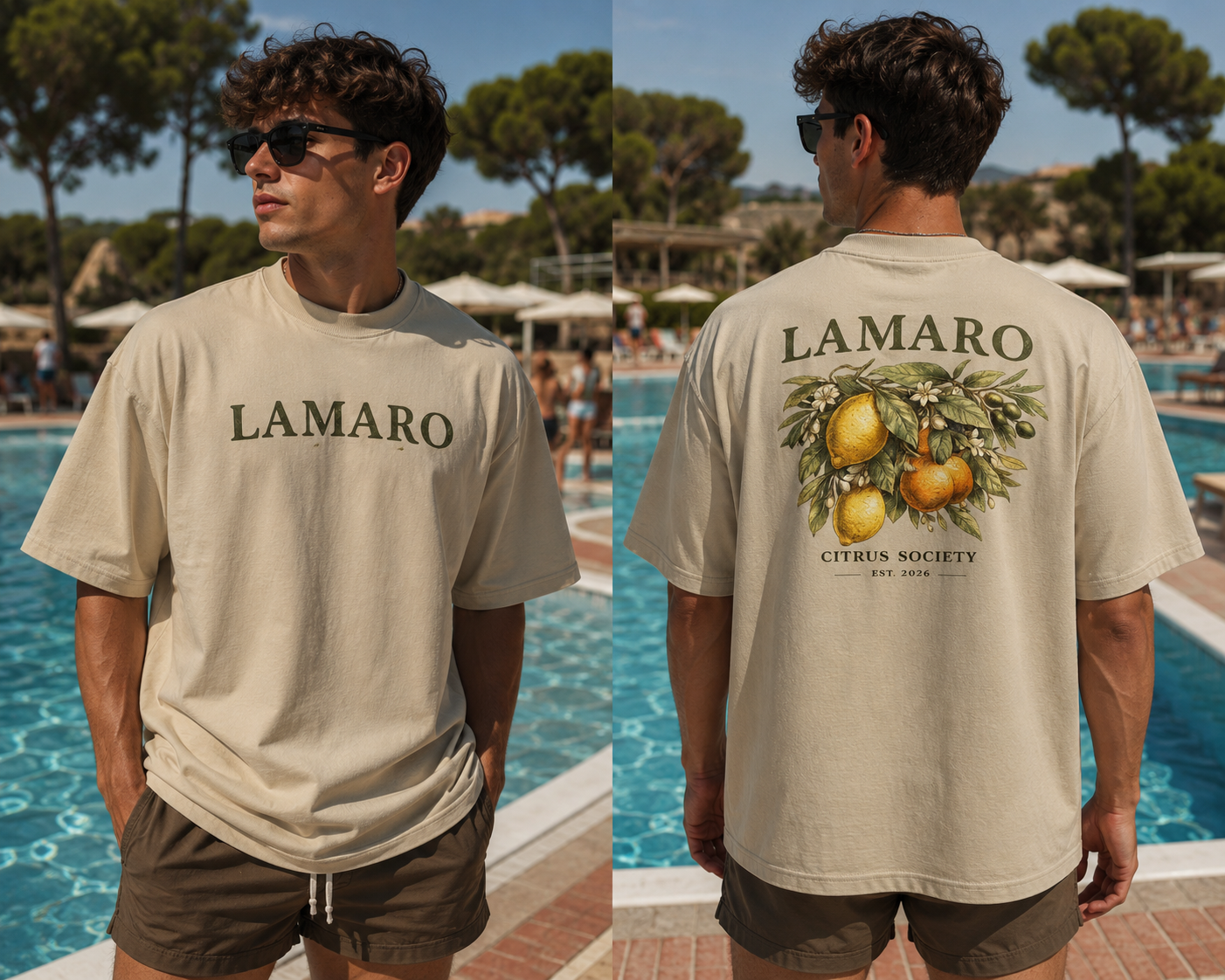 Unisex organic oversized high neck t-shirt - Model Mann