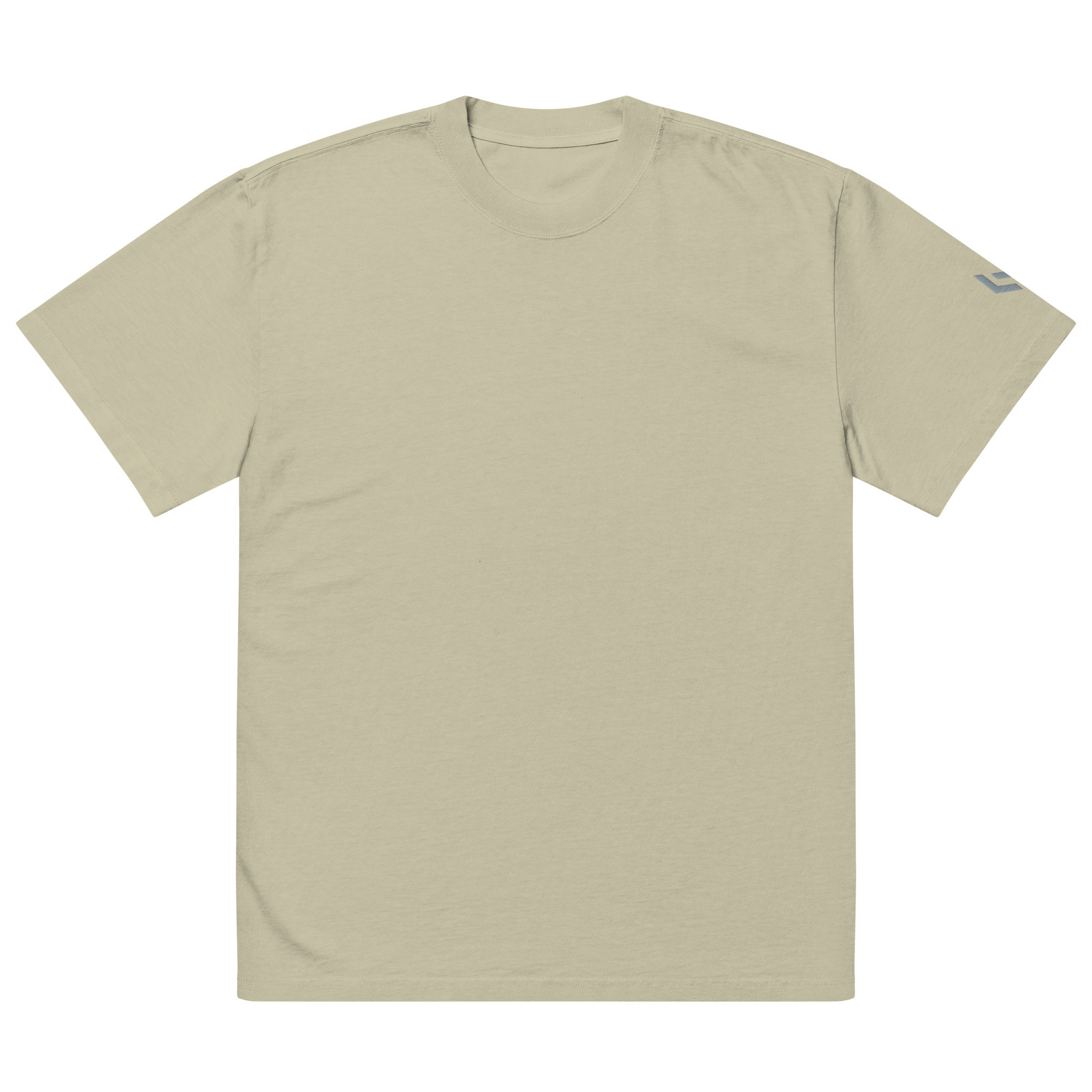 LAMARO Faded Oversized T-Shirt mit Ärmeldruck mens oversized faded t shirt faded eucalyptus front 6a78c1ad2b369.jpg