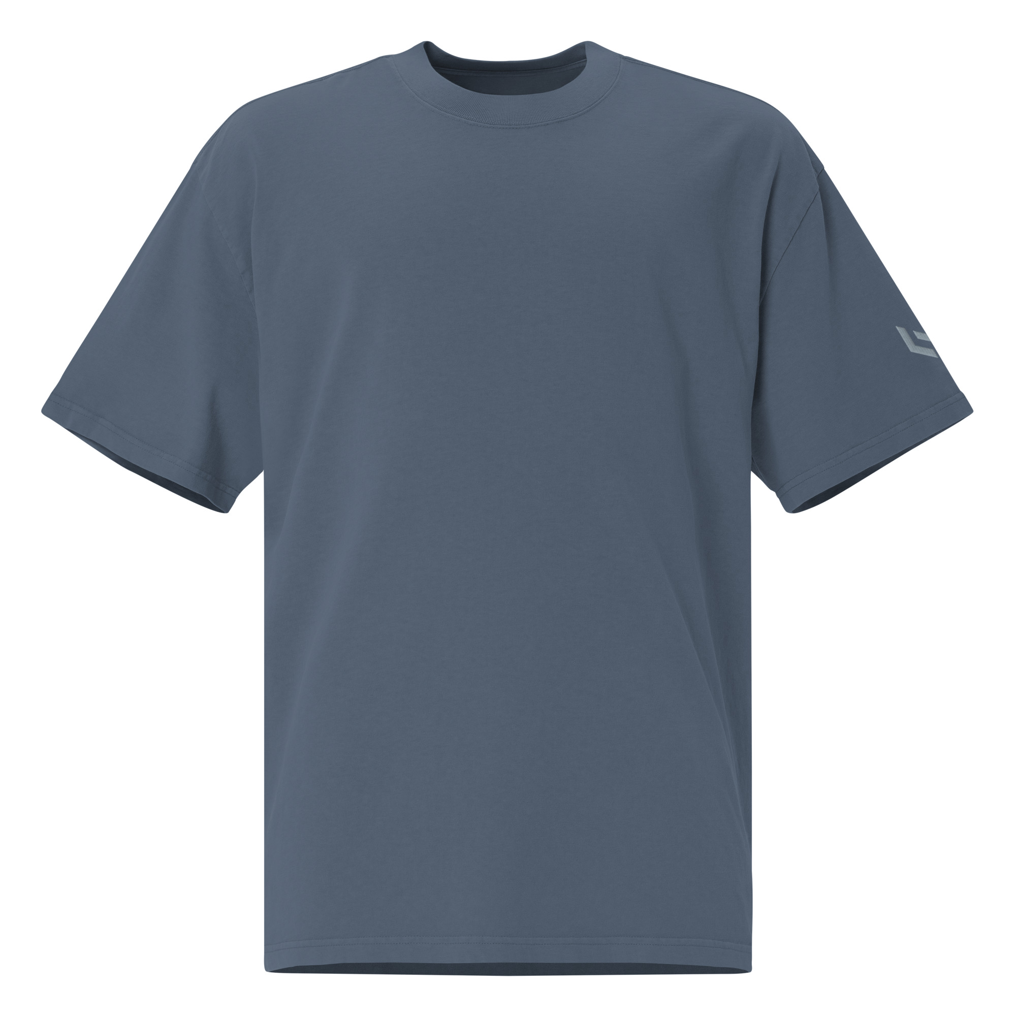 LAMARO Faded Oversized T-Shirt mit Ärmeldruck mens oversized faded t shirt faded indigo front 6a75b5dbd34f1.jpg