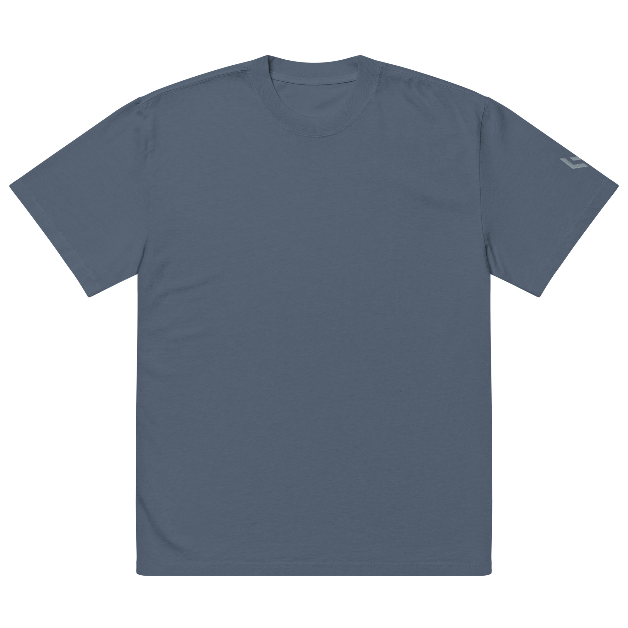 LAMARO Faded Oversized T-Shirt mit Ärmeldruck mens oversized faded t shirt faded indigo front 6a78c1ad2963a.jpg
