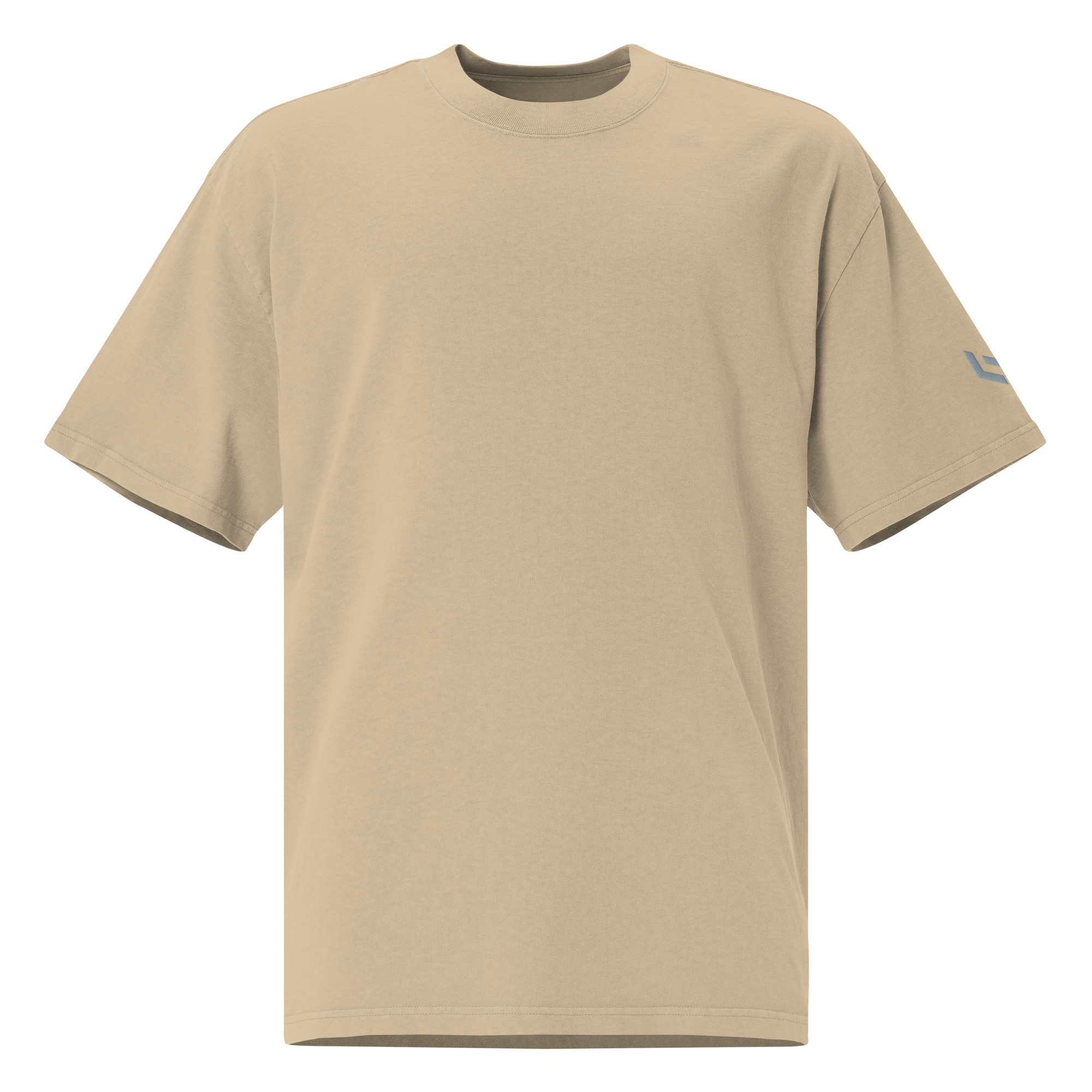 LAMARO Faded Oversized T-Shirt mit Ärmeldruck mens oversized faded t shirt faded khaki front 6a75b5dbd5d40.jpg