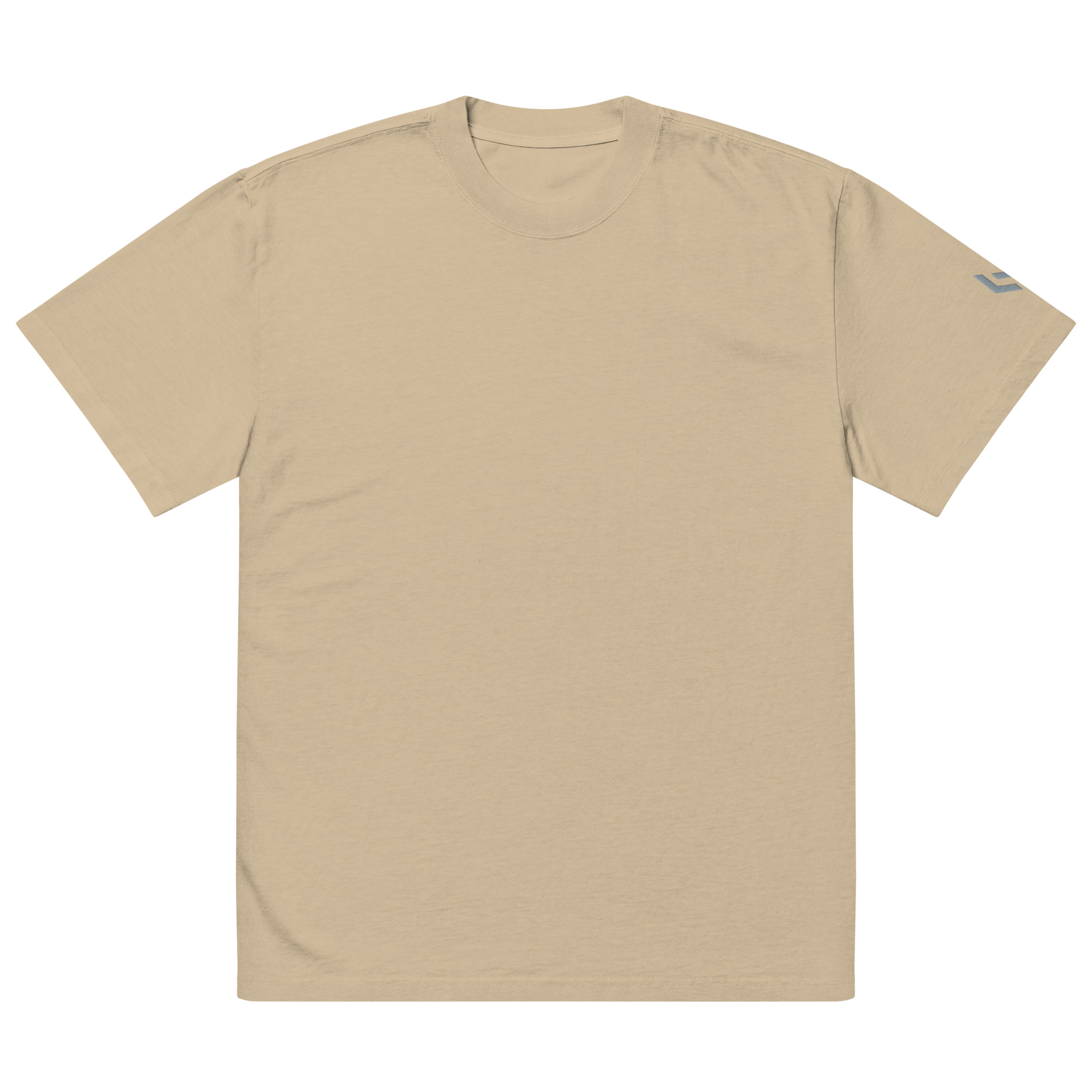 LAMARO Faded Oversized T-Shirt mit Ärmeldruck mens oversized faded t shirt faded khaki front 6a78c1ad2a709.jpg