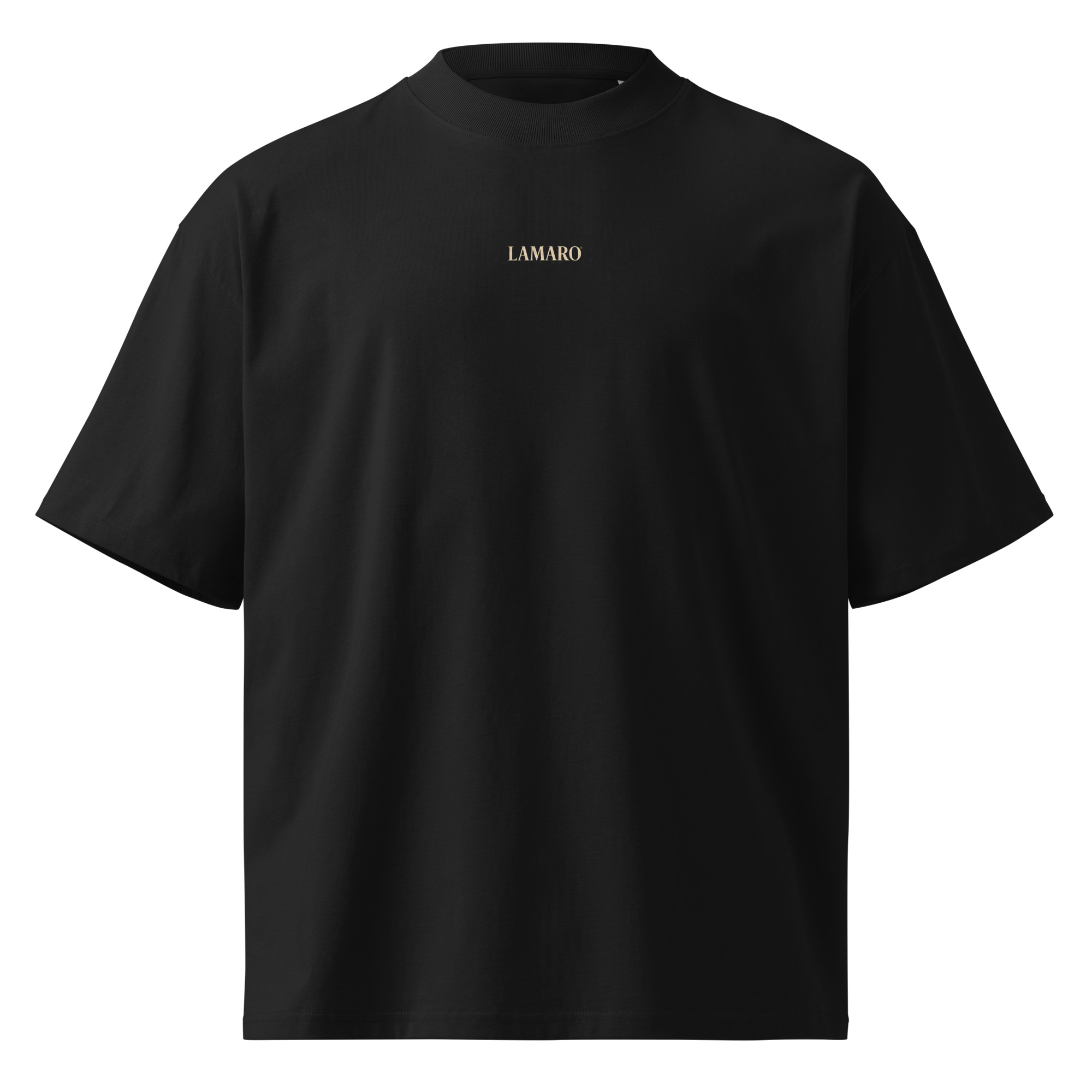 unisex organic oversized high neck blaster 2.0 t shirt black front 6a78dc74d98e4.jpg