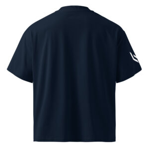 unisex organic oversized high neck blaster 2.0 t shirt french navy back 6a76485075f02.jpg