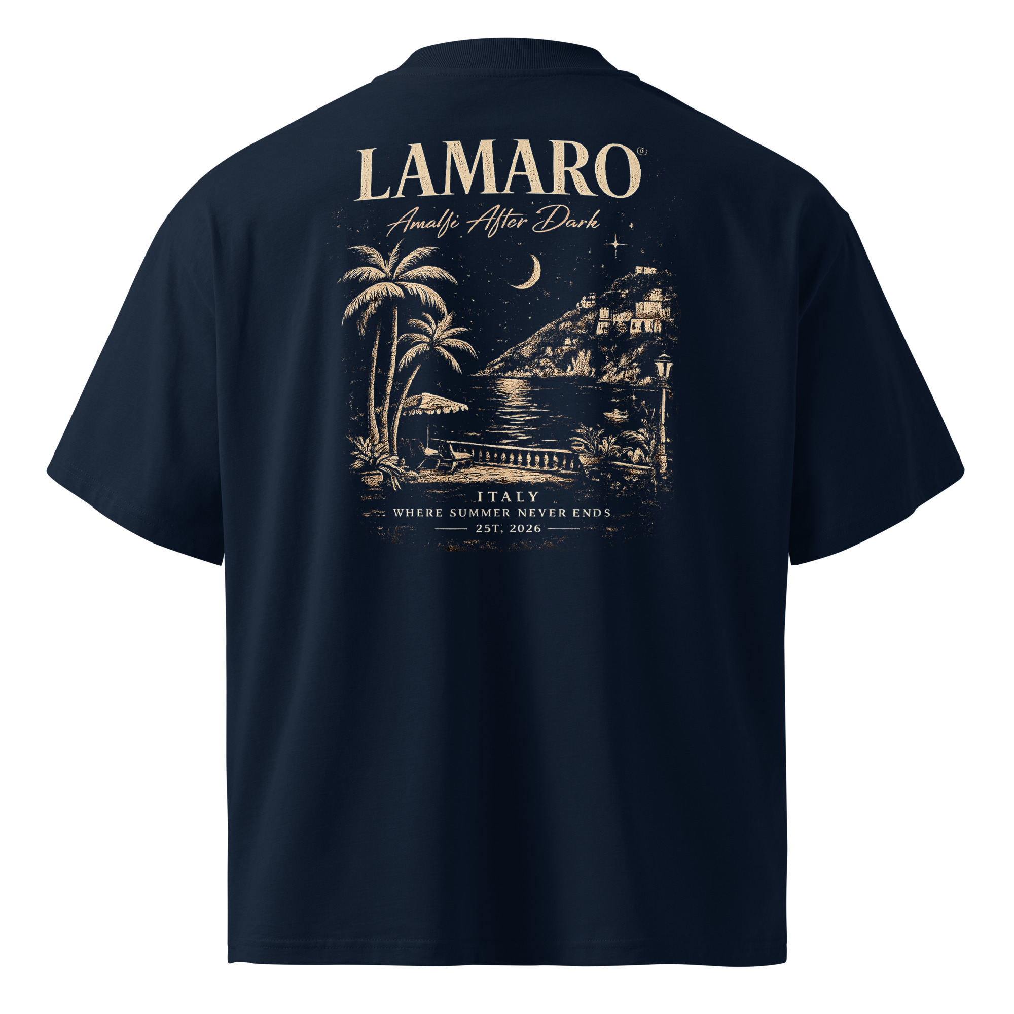 unisex organic oversized high neck blaster 2.0 t shirt french navy back 6a78dc74d97ed.jpg