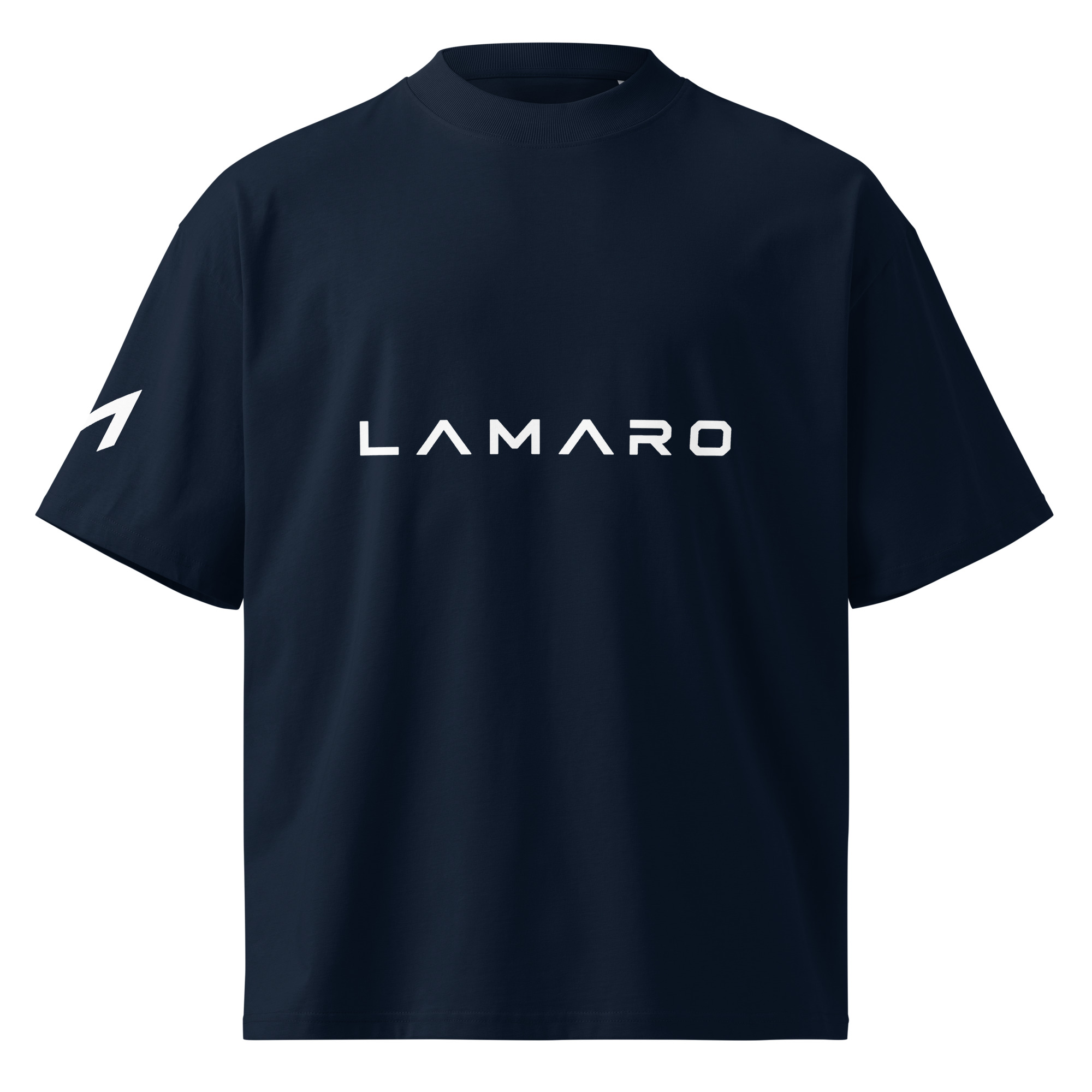 Oversized Unisex Bio-T-Shirt mit Lamaro Aufdruck unisex organic oversized high neck blaster 2.0 t shirt french navy front 6a764850772c3.jpg
