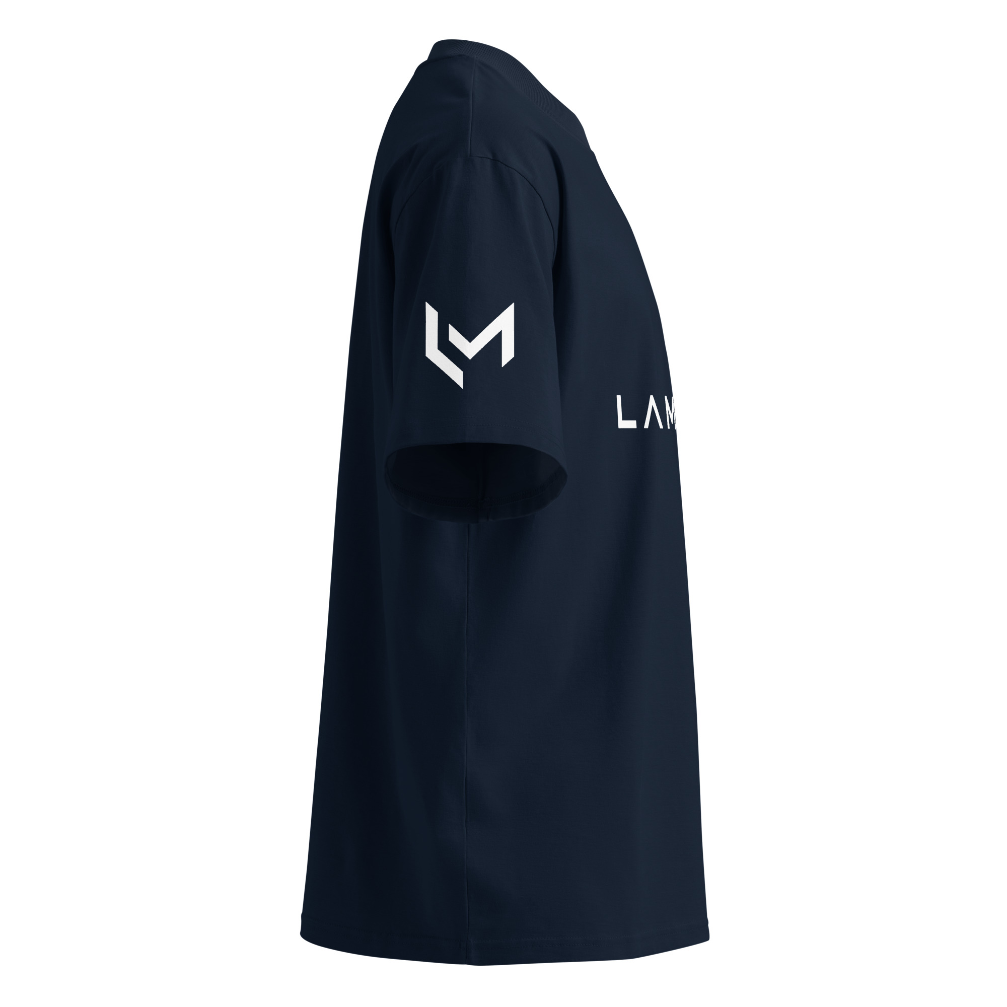 Oversized Unisex Bio-T-Shirt mit Lamaro Aufdruck unisex organic oversized high neck blaster 2.0 t shirt french navy right 6a76485077471.jpg