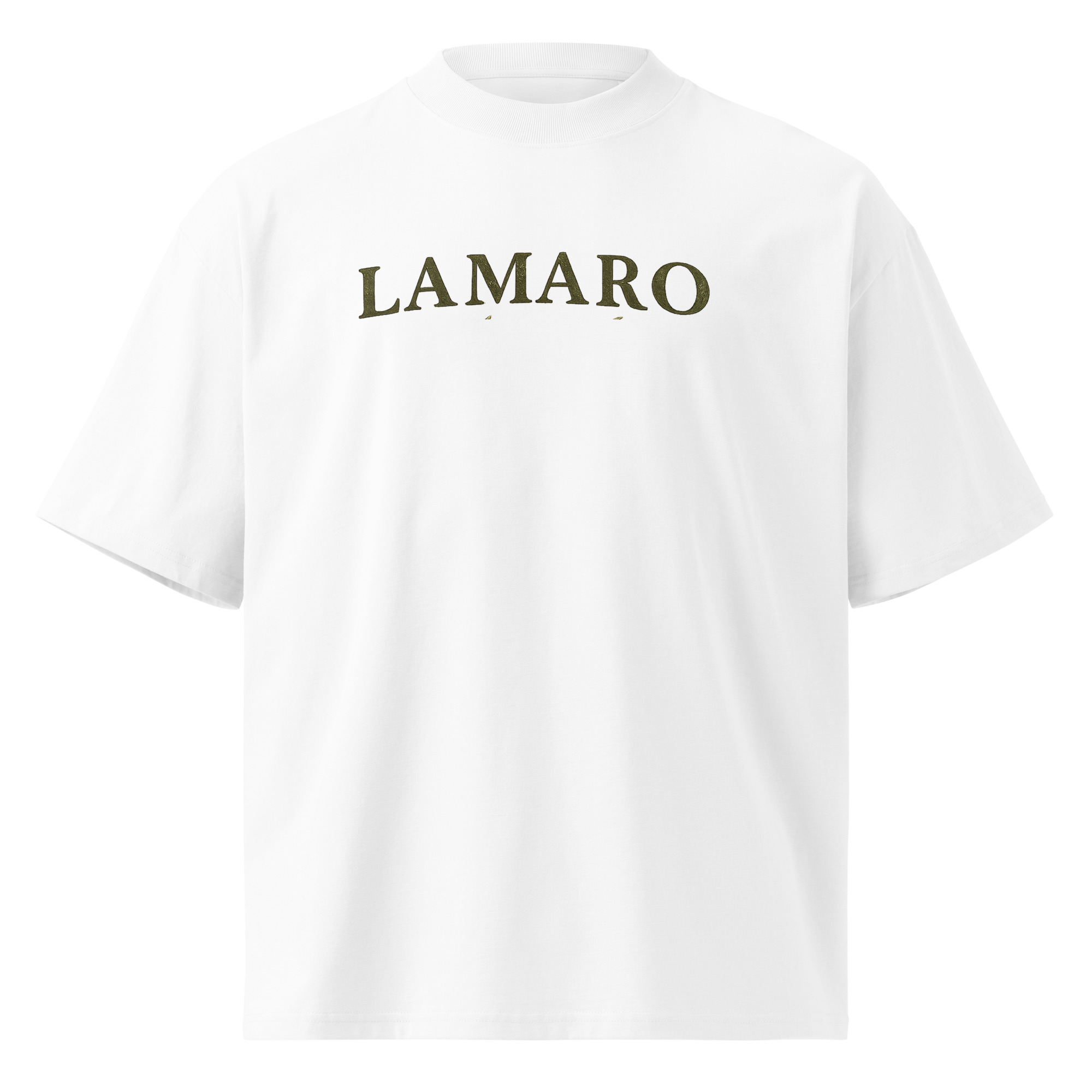 unisex organic oversized high neck blaster 2.0 t shirt white front 6a78cdcde7353.jpg
