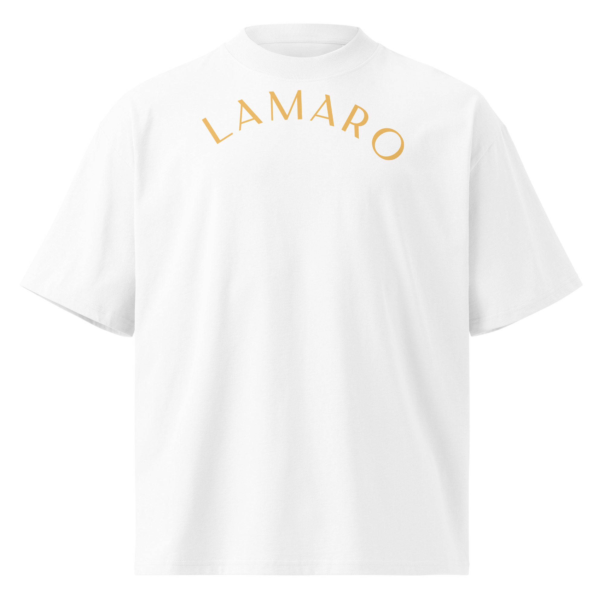 LAMARO Signature Logo Oversized T-Shirt Unisex – White – Bild 2
